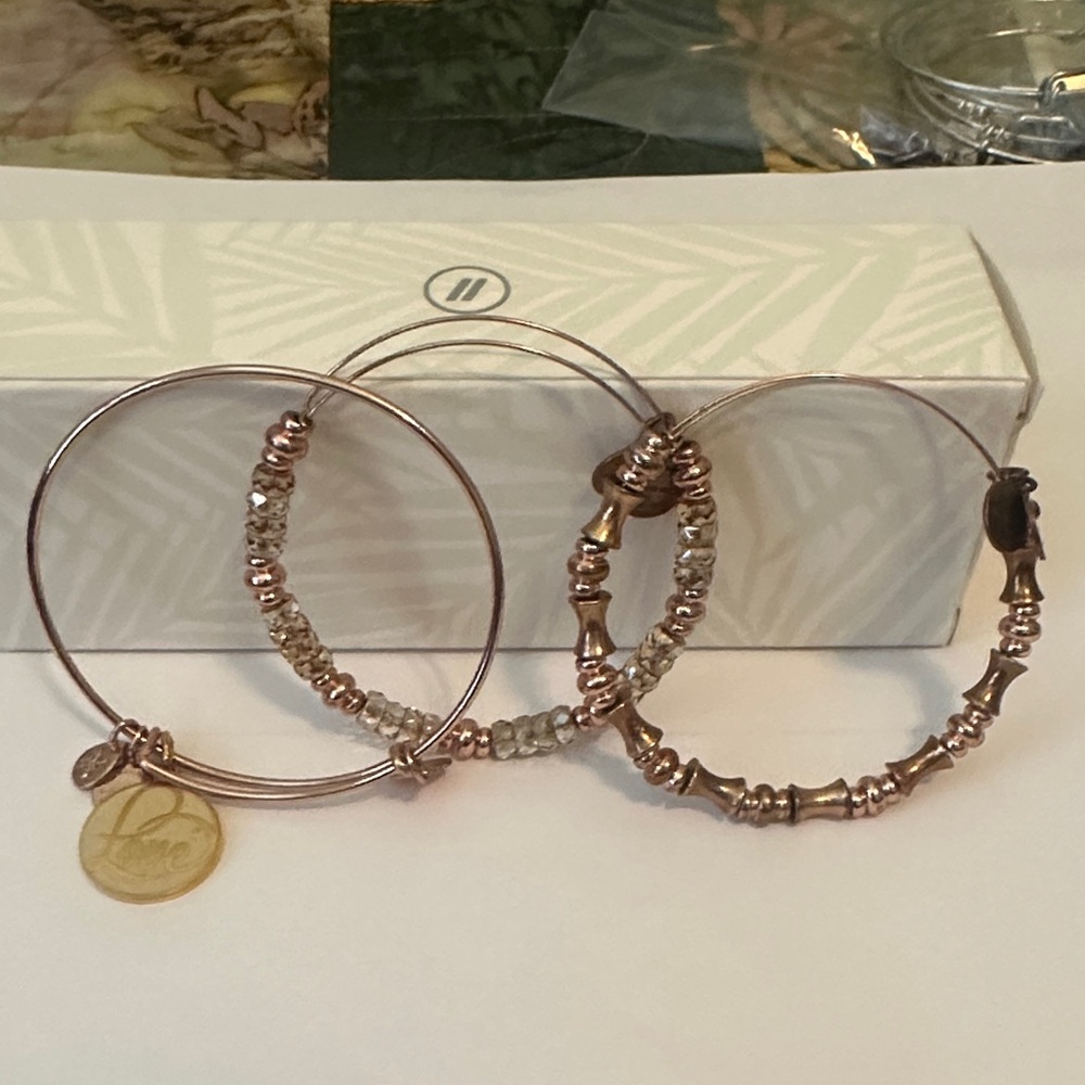 Alex and Ani Elegant Rose Gold Bangle Set